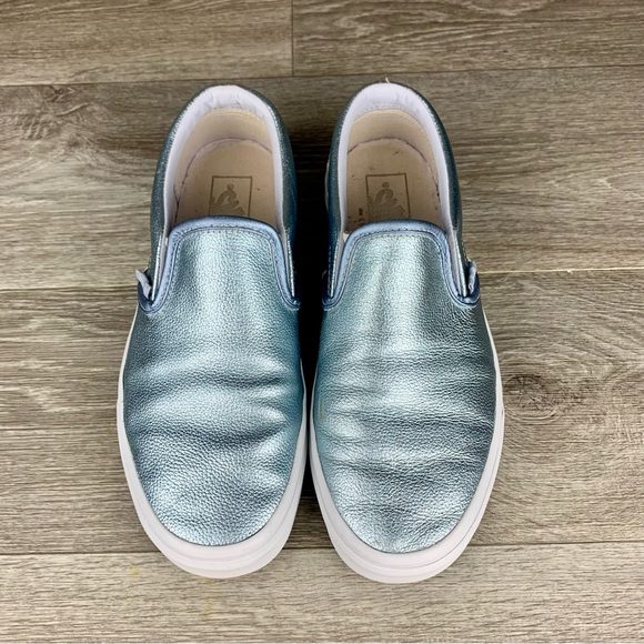 Vans Metallic Leather Skate Loafer-Style Flat Shoe size 7.5 Women’s - Picture 2 of 7